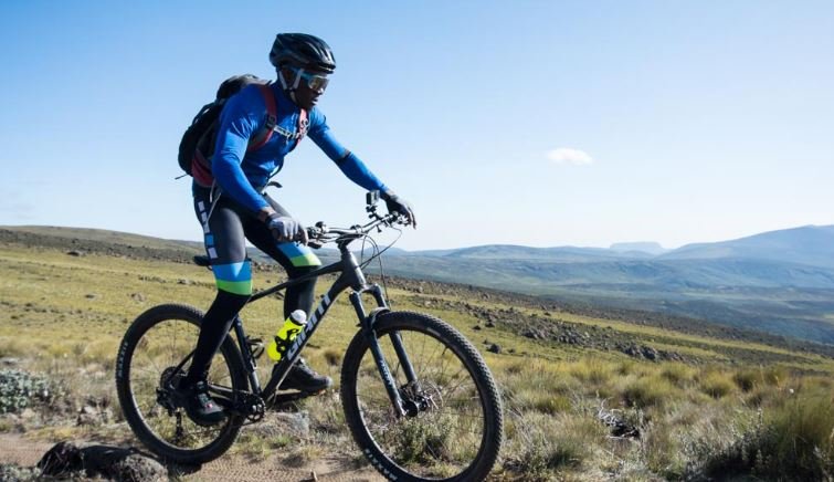 bike rider in moutains