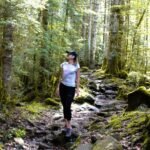 a woman taking a nature walk